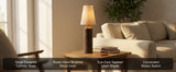 solid wood fabric floor lamp