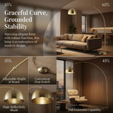 Brushed barass fishing floor lamp