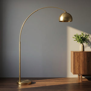 Brushed barass fishing floor lamp