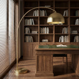 Brushed barass fishing floor lamp