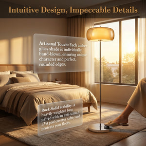 2 layer glass floor lamp